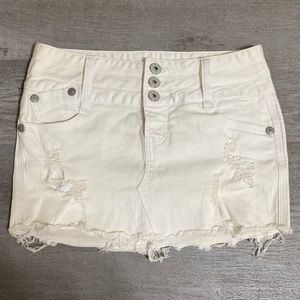 Guess White Jean Mini Skirt
